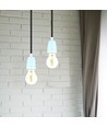 Douille E27 en porcelaine - Bleu, max 60W, Ø4,7 x 6,4 cm, IP20 intérieur