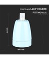 Douille E27 en porcelaine - Bleu, max 60W, Ø4,7 x 6,4 cm, IP20 intérieur