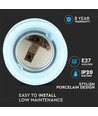Douille E27 en porcelaine - Bleu, max 60W, Ø4,7 x 6,4 cm, IP20 intérieur