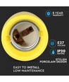 Douille E27 en porcelaine jaune - Max 60W, Ø4,7 x 6,4 cm, IP20 intérieur