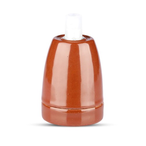 Douille E27 en porcelaine, marron - Max 60W, Ø4,7 x 6,4 cm, IP20 intérieur