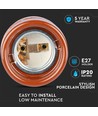 Douille E27 en porcelaine, marron - Max 60W, Ø4,7 x 6,4 cm, IP20 intérieur