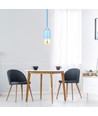 Kit douille E27 en porcelaine, bleu - Max 60W, Ø10,5cm, avec câble, suspension