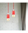 Lampe en porcelaine haute fréquence avec douille E27 - rouge