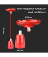 Lampe en porcelaine haute fréquence avec douille E27 - rouge