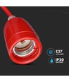 Lampe en porcelaine haute fréquence avec douille E27 - rouge