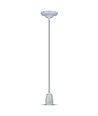 Douille E27 en porcelaine avec câble - Gris, suspension, max 60W