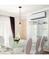 Suspension E27 en porcelaine, marron - Max 60W, Ø4,7cm, câble 68cm, sans source lumineuse