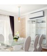 Suspension E27 en bois avec câble bleu - Max 60W, design élégant, sans source lumineuse