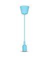 Suspension E27 en silicone bleu clair - câble 1m, sans source lumineuse