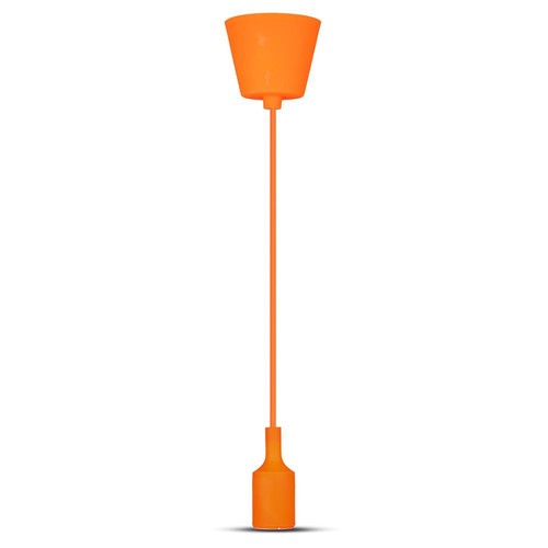Suspension E27 en silicone orange, 60W - 100cm, IP20, sans source lumineuse