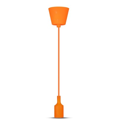 Suspension E27 en silicone orange, 60W - 100cm, IP20, sans source lumineuse