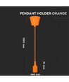 Suspension E27 en silicone orange, 60W - 100cm, IP20, sans source lumineuse