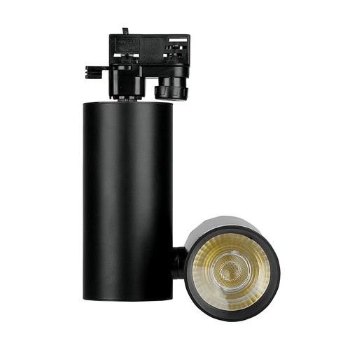 Spot sur rail triphasé 30W, RA95 - Noir, 6400K, 24 degrés, 5 ans de garantie