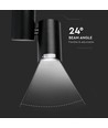 Spot sur rail triphasé 30W, RA95 - Noir, 6400K, 24 degrés, 5 ans de garantie