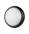 Plafonnier LED 12W - IP54, Ø22cm, bord noir, 3000K, source lumineuse incl.