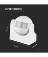 Détecteur de mouvement avec commande manuelle - Blanc, IP44, jusqu'à 300W LED
