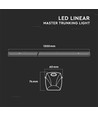 150cm 50W LED Linear Master Trunking - 160lm/W, lentille 90°, dimmable, 4000K, système modulaire