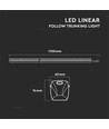 150cm 50W dimmable LED Linear Follow Trunking - 160lm/W, 90°, 4000K, pour système de rails, montage suspendu