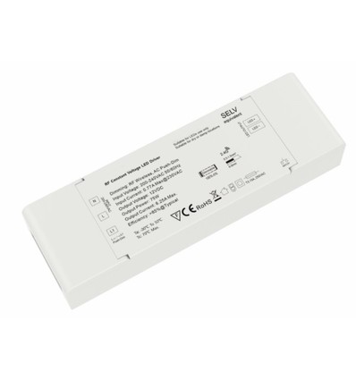 Alimentation dimmable 75W / 12V DC - 6.25A, RF, push-dim