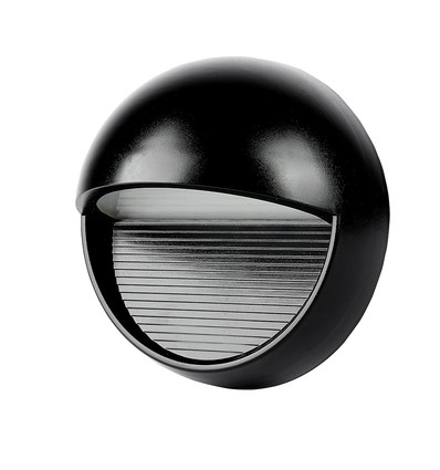 Applique murale LED 3W pour escaliers, ronde - IP65, noir, 3000K, 210lm, spot encastrable pour marches et couloirs