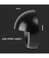 Borne LED 3W / spots d'escalier - IP65, noir, rond, 210lm, pour escaliers et couloirs