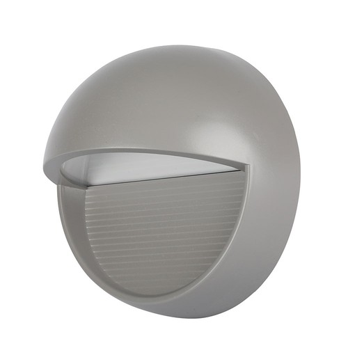 Borne LED 3W / éclairage d'escalier, Gris - Rond, IP65 extérieur, 3000K, Ø5,8cm