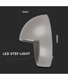 Borne LED 3W / éclairage d'escalier, Gris - Rond, IP65 extérieur, 3000K, Ø5,8cm