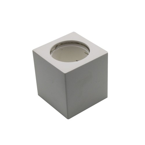Spot en saillie GU10 en plâtre, carré - Blanc, 70x70x75mm, à peindre, IP20, sans source lumineuse