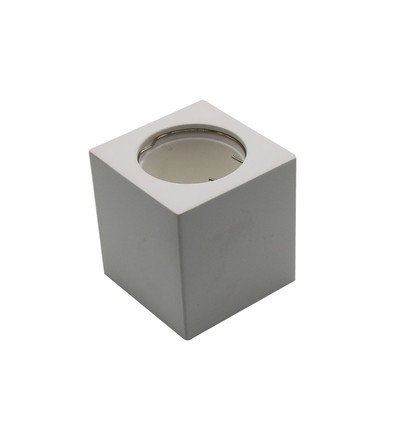 Spot en saillie GU10 en plâtre, carré - Blanc, 70x70x75mm, à peindre, IP20, sans source lumineuse