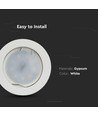 Plafonnier rond en gypse GU10 - Blanc, sans source lumineuse