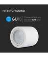 Anneau de plafond GU10 en plâtre - Rond, blanc, Ø7cm, sans source lumineuse