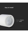 Anneau de plafond GU10 en plâtre - Rond, blanc, Ø7cm, sans source lumineuse