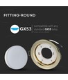 Spot encastrable GX53 - Rond, or, perçage : Ø9cm, dimensions : Ø10,5cm, IP20 intérieur