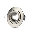 Spot encastrable GU10 avec zoom - Nickel satiné, rond, orientable, aluminium, perçage : Ø9,3 cm, dim : Ø10,2 cm