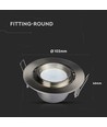 Spot encastrable GU10 avec zoom - Nickel satiné, rond, orientable, aluminium, perçage : Ø9,3 cm, dim : Ø10,2 cm