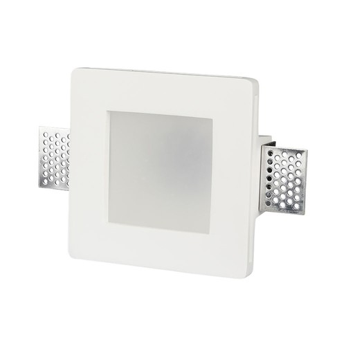 Spot encastrable GU10 - Carré, blanc, verre dépoli, 12x12 cm, IP20