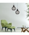 Suspension E27 en maille métallique noire - Ø30cm, design moderne, sans source lumineuse