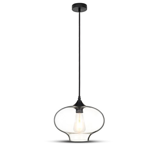 Suspension Ø28cm Artistic Globe - Douille E27, verre transparent, design moderne
