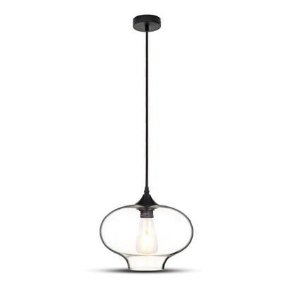 Suspension Ø28cm Artistic Globe - Douille E27, verre transparent, design moderne