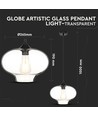 Suspension Ø28cm Artistic Globe - Douille E27, verre transparent, design moderne