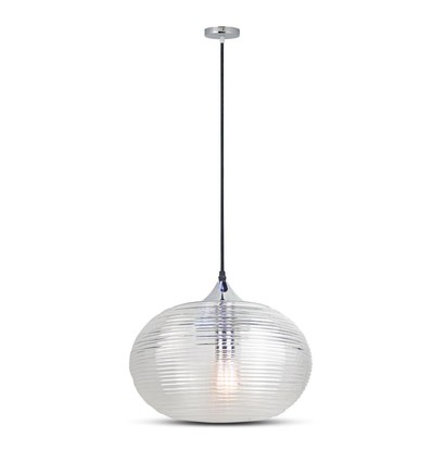 Suspension en verre Ø35cm Diamond Cut - Transparent, douille E27, max 60W, excl. source lumineuse