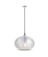 Suspension en verre Ø35cm Diamond Cut - Transparent, douille E27, max 60W, excl. source lumineuse