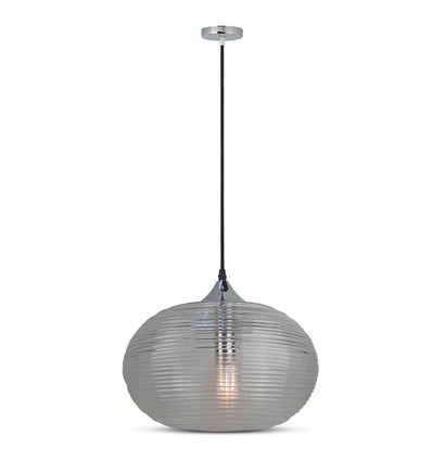 Suspension Ø35cm avec verre taillé en diamant, E27 - Noir, métal, max 60W, sans source lumineuse