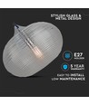 Suspension Ø35cm avec verre taillé en diamant, E27 - Noir, métal, max 60W, sans source lumineuse