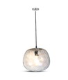 Suspension design en verre Ø250mm - Ronde, transparente, douille E27, suspension 1m, garantie 5 ans
