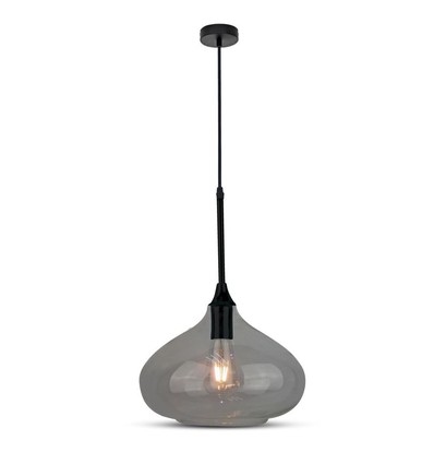 Suspension Ø28,5cm en verre noir - Douille E27, max 60W, IP20 intérieur, sans source lumineuse