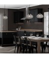 Suspension Ø28,5cm en verre noir - Douille E27, max 60W, IP20 intérieur, sans source lumineuse