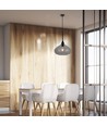 Suspension Ø28,5cm en verre noir - Douille E27, max 60W, IP20 intérieur, sans source lumineuse