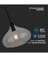 Suspension Ø28,5cm en verre noir - Douille E27, max 60W, IP20 intérieur, sans source lumineuse